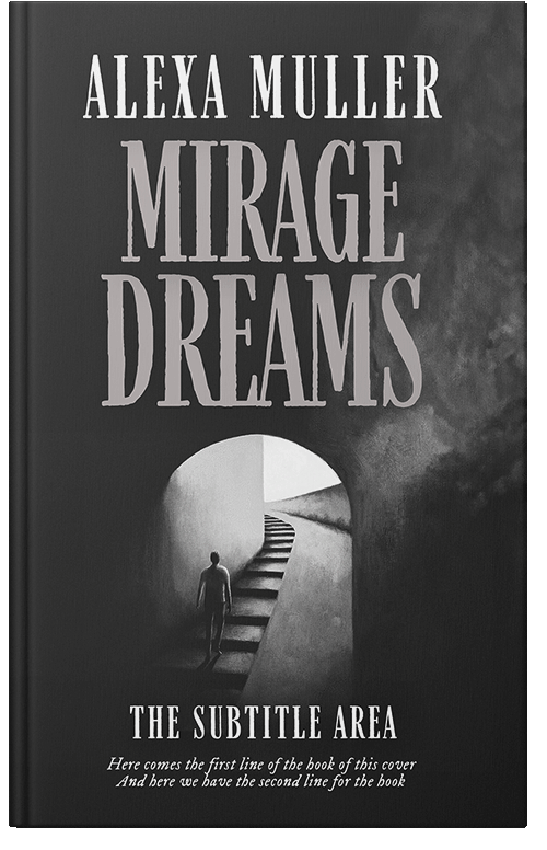 Front view of Premade Surreal Book Cover - Silver
