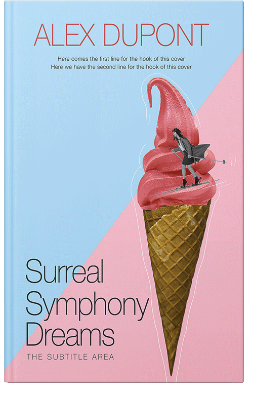 Front view of Premade Abstract Book Cover - Periwinkle Gray