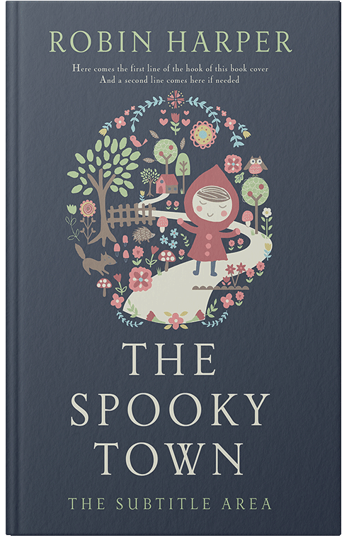 Front view of Premade Children's Book Cover - Oxford Blue