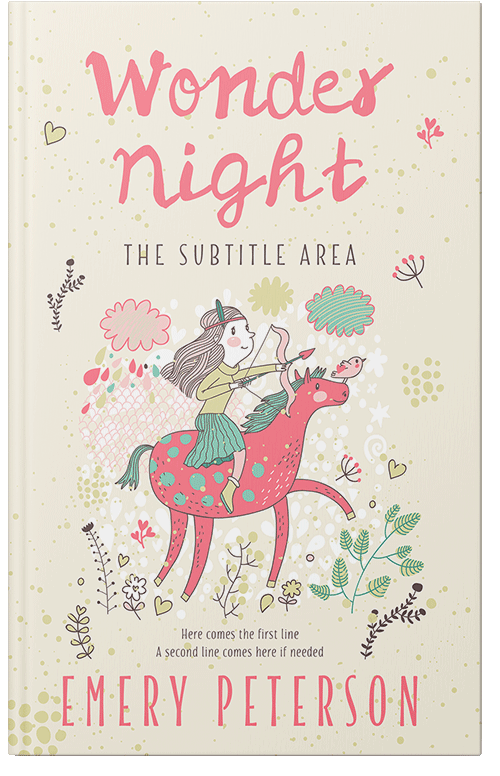 Front view of Premade Children's Book Cover - Ecru White