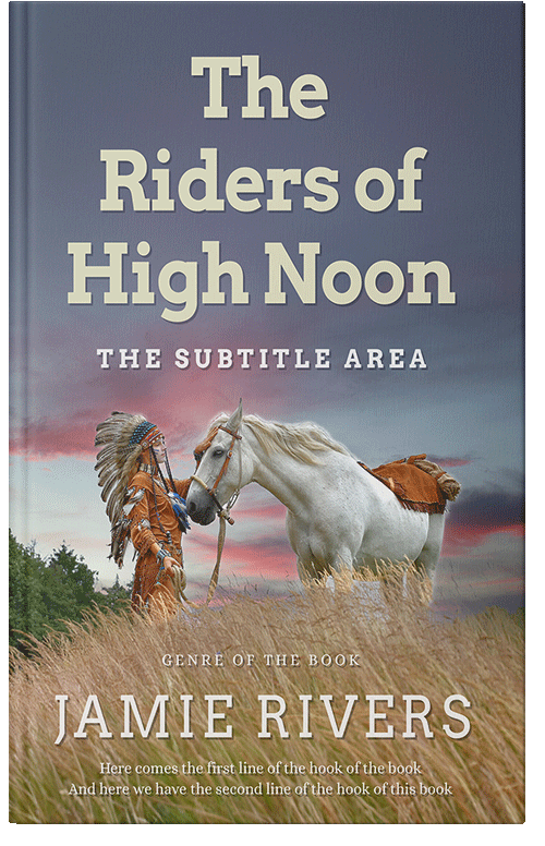 Front view of Premade Western Book Cover - Tapa
