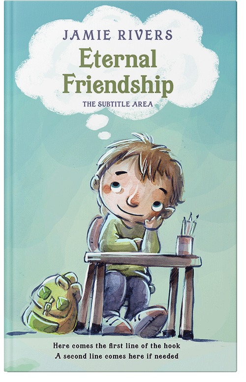 Front view of Premade Children's Book Cover - Paris White