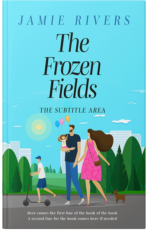 Front view of Premade Chick Lit Book Cover - Aquamarine Blue