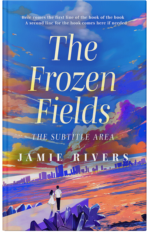 Front view of Premade Romance Book Cover - Cerulean Blue