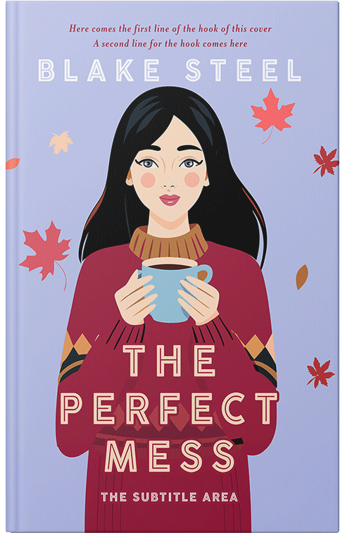 Front view of Premade Chick Lit Book Cover - Periwinkle Gray