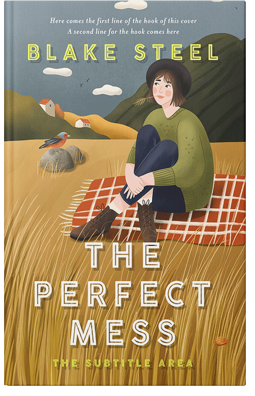 Front view of Premade Chick Lit Book Cover - Limed Oak