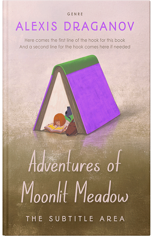Front view of Premade Children's Book Cover - Yellow Metal