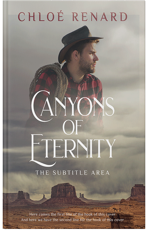 Front view of Premade Action & Adventure Book Cover - Natural Gray