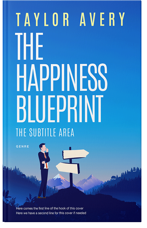 Front view of Curious Blue #17008 - Premade Self-Improvement & Self-Help Book Cover