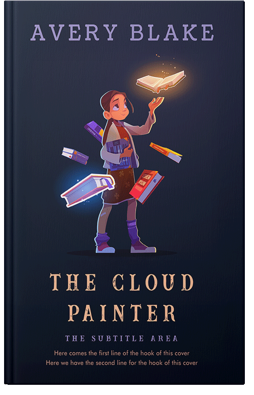 Front view of Ebony #17180 - Premade Fantasy Book Cover