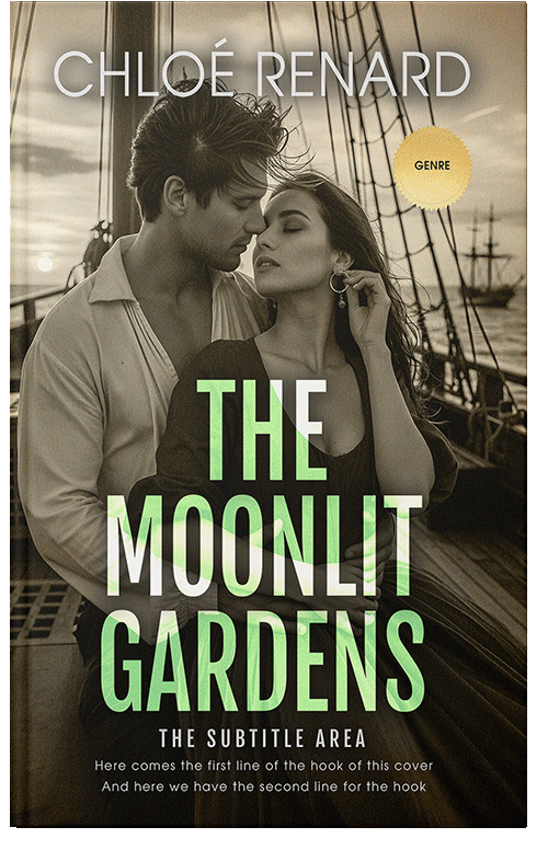 Front view of Premade Romance Book Cover - Oil