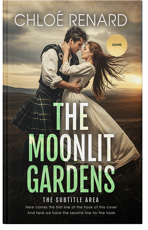 Front view of Akaroa #17334 - Premade Romance Book Cover | BookCoverZone