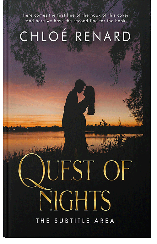 Front view of Premade Romance Book Cover - Antique Brass