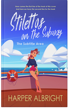 Premade Book Cover Cerulean Blue