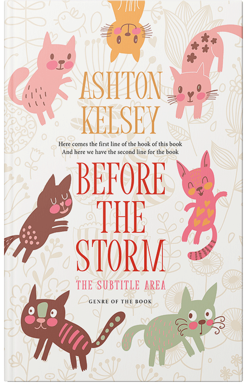 Front view of Premade Children's Book Cover - White Linen