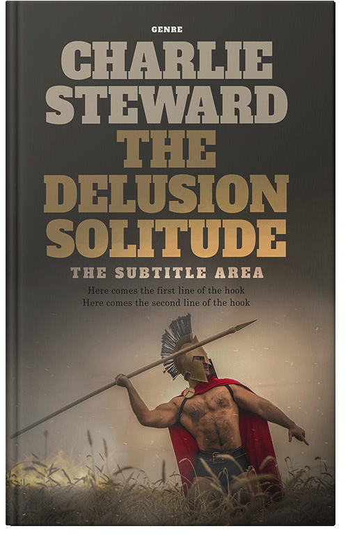 Front view of Premade Action & Adventure Book Cover - Taupe