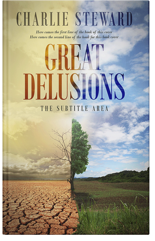 Front view of Premade Surreal Book Cover - Foggy Gray