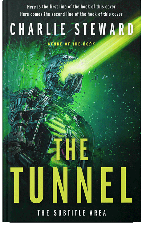 Front view of Yellow Green #21239 - Premade Science Fiction Book Cover
