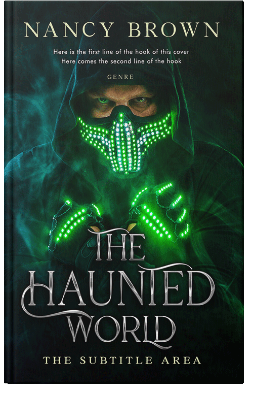 Front view of Premade Fantasy Book Cover - Bottle Green