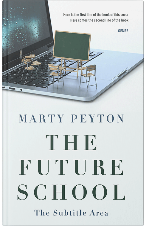 Front view of Premade Education Book Cover - Aqua Haze