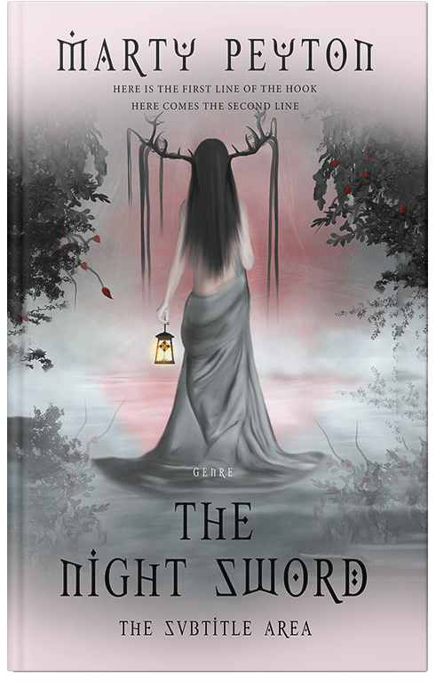 Front view of Premade Fantasy Book Cover - Pink Swan