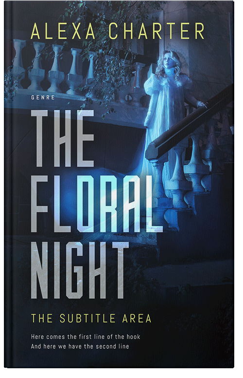 Front view of Premade Fantasy Book Cover - Black