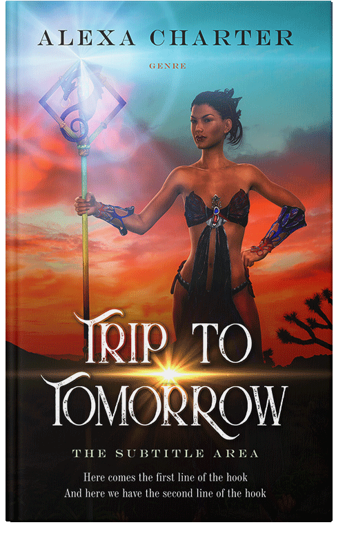 Front view of Burning Sand #21949 - Premade Fantasy Book Cover