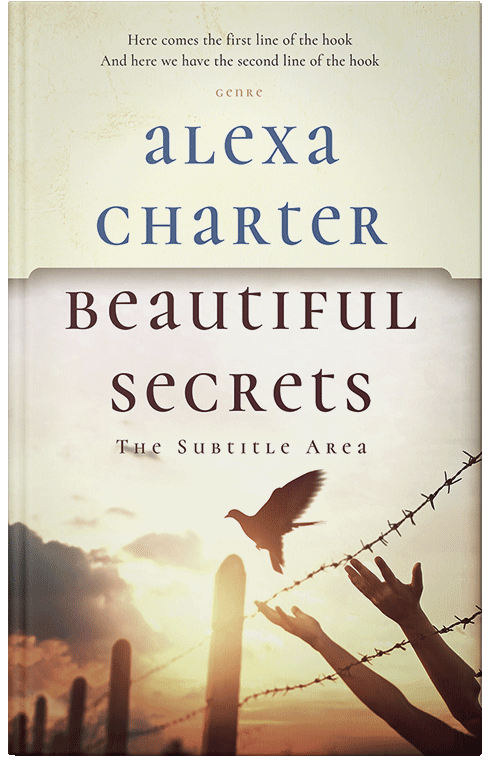 Front view of Premade Literary Fiction Book Cover - Ecru White