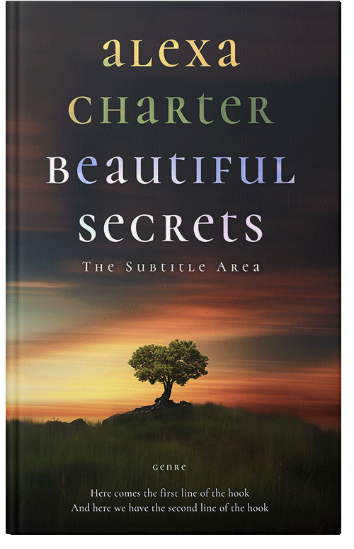 Front view of Premade Surreal Book Cover - Cocoa Brown