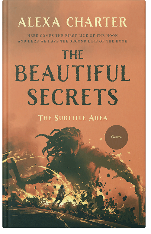 Front view of Premade Fantasy Book Cover - Antique Brass