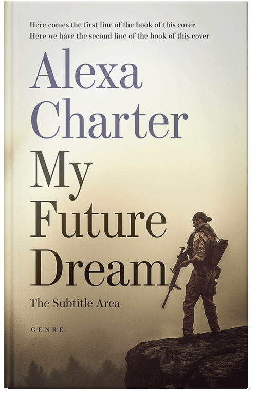 Front view of Premade Action & Adventure Book Cover - Taupe