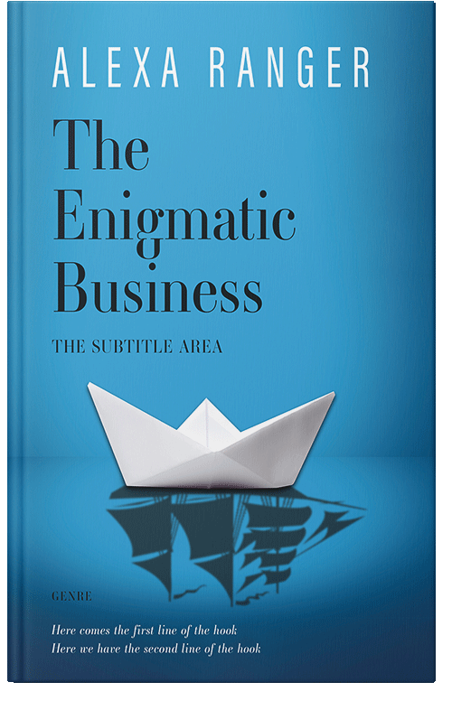 Front view of Curious Blue #22370 - Premade Business Book Cover
