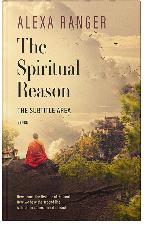 Front view of Premade Religion & Spirituality Book Cover - English Walnut