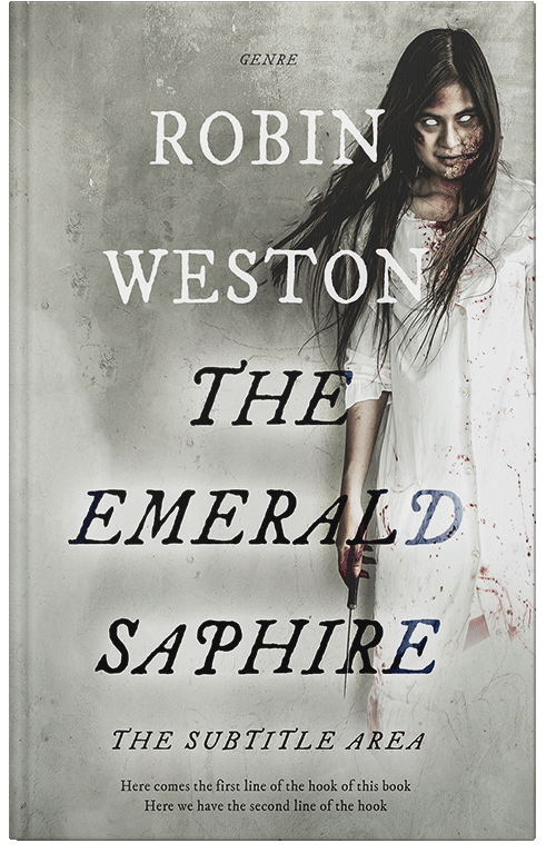 Front view of Premade Horror Book Cover - Mist Gray