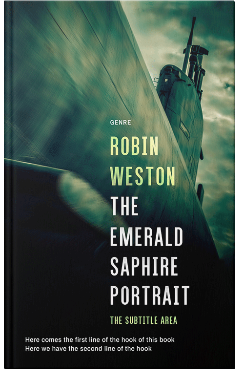 Front view of Premade Action & Adventure Book Cover - Black Bean