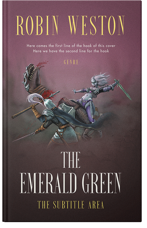 Front view of Premade Fantasy Book Cover - Eggplant