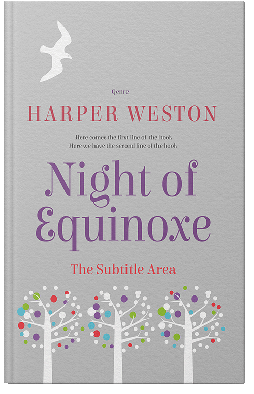 Front view of Silver #22737 - Premade Abstract Book Cover