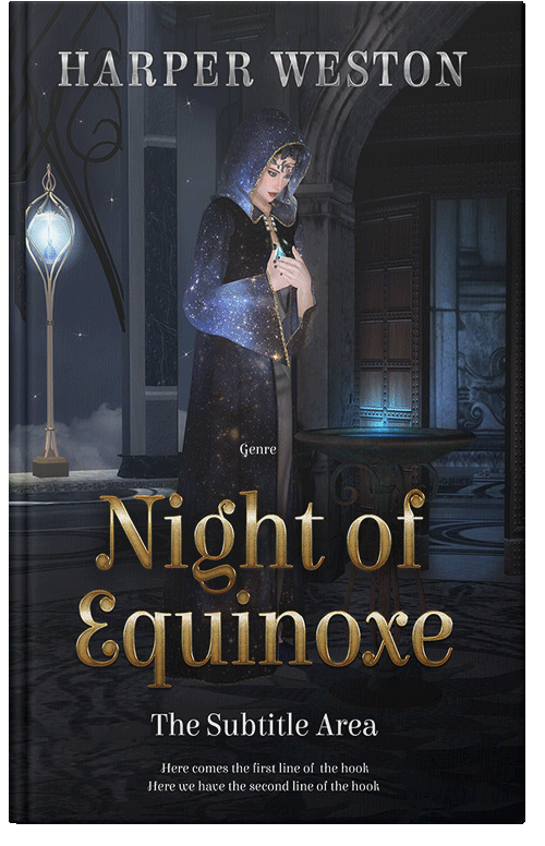 Front view of Steel Gray #22751 - Premade Fantasy Book Cover