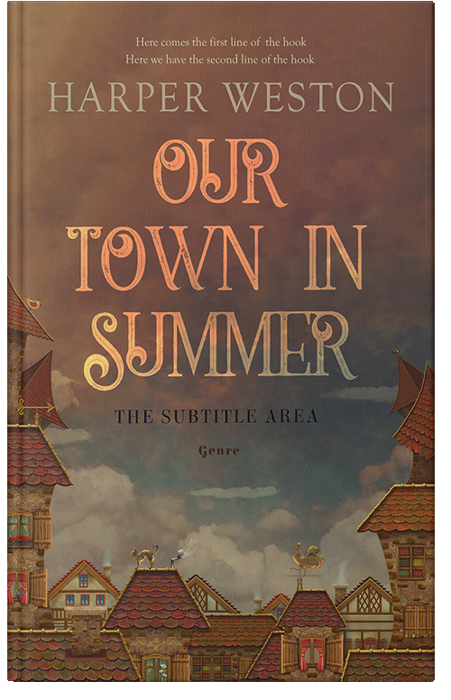 Front view of Premade Literary Fiction Book Cover - Tobacco Brown