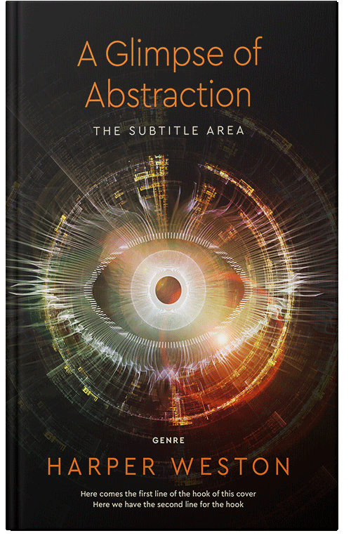 Front view of Premade Abstract Book Cover - Antique Brass