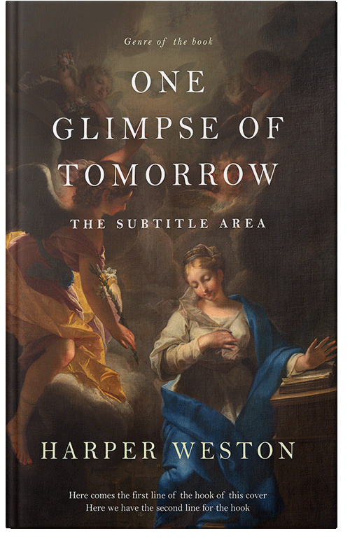 Front view of Premade Religion & Spirituality Book Cover - English Walnut