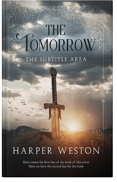 Front view of Premade Historical Book Cover - Fuscous Gray