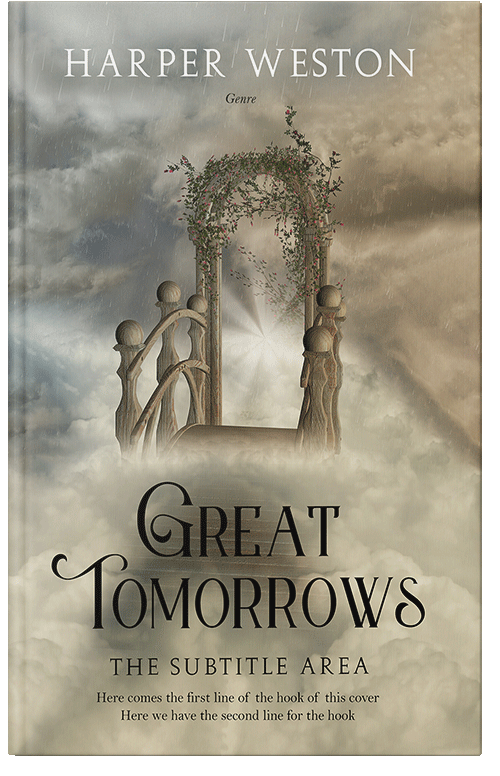 Front view of Gray Olive #22966 - Premade Fantasy Book Cover
