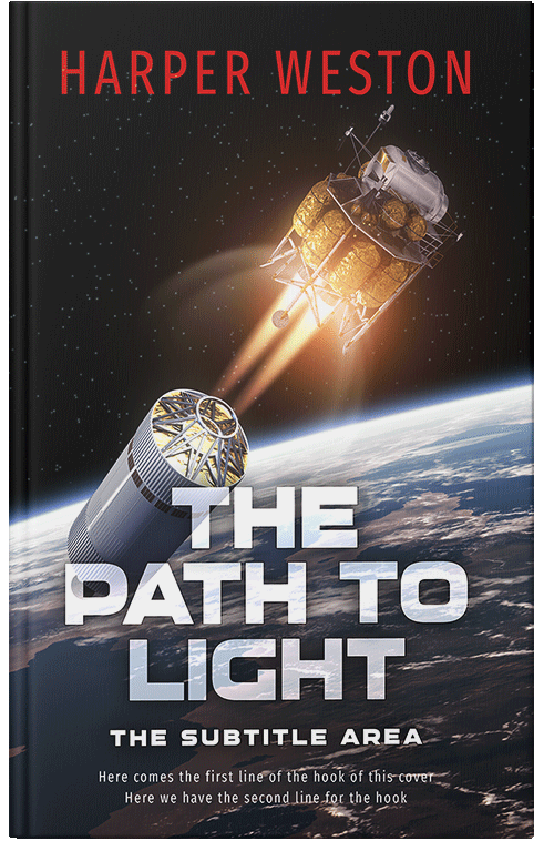 Front view of Clam Shell #23014 - Premade Science Fiction Book Cover