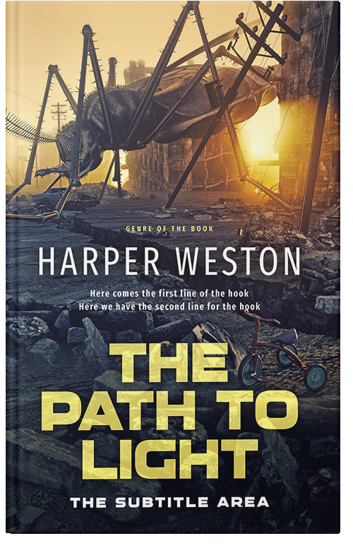 Front view of Premade Apocalyptica Book Cover - Putty