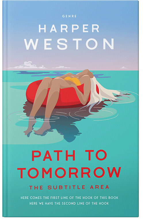 Front view of Premade Chick Lit Book Cover - Fountain Blue