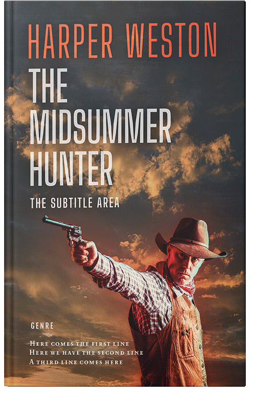 Front view of Premade Action & Adventure Book Cover - Taupe