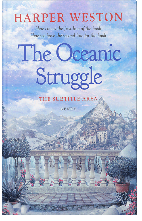 Front view of Premade Literary Fiction Book Cover - Periwinkle Gray