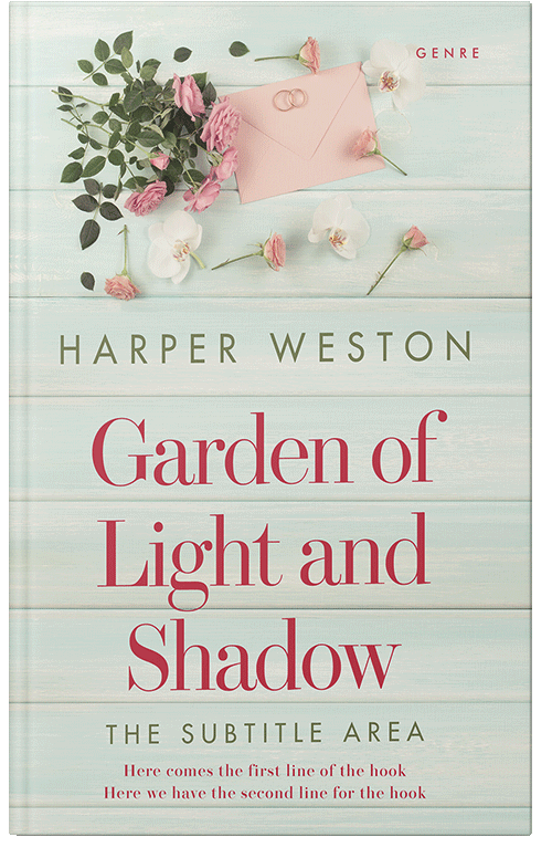 Front view of Premade Romance Book Cover - Green White