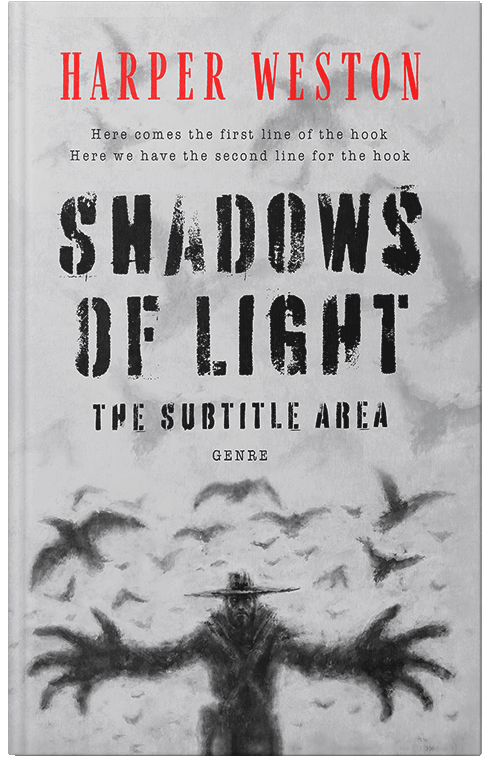 Front view of Premade Horror Book Cover - French Gray